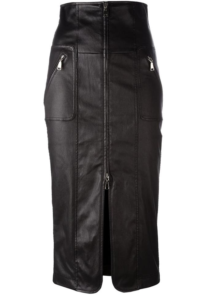 Drome Zipped Leather Skirt