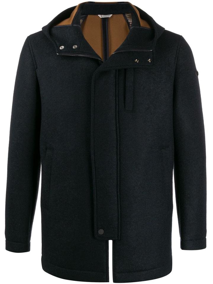 Manuel Ritz Concealed Zip Fastened Coat - Blue