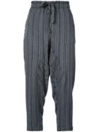 Raquel Allegra Striped Cropped Trousers - Blue