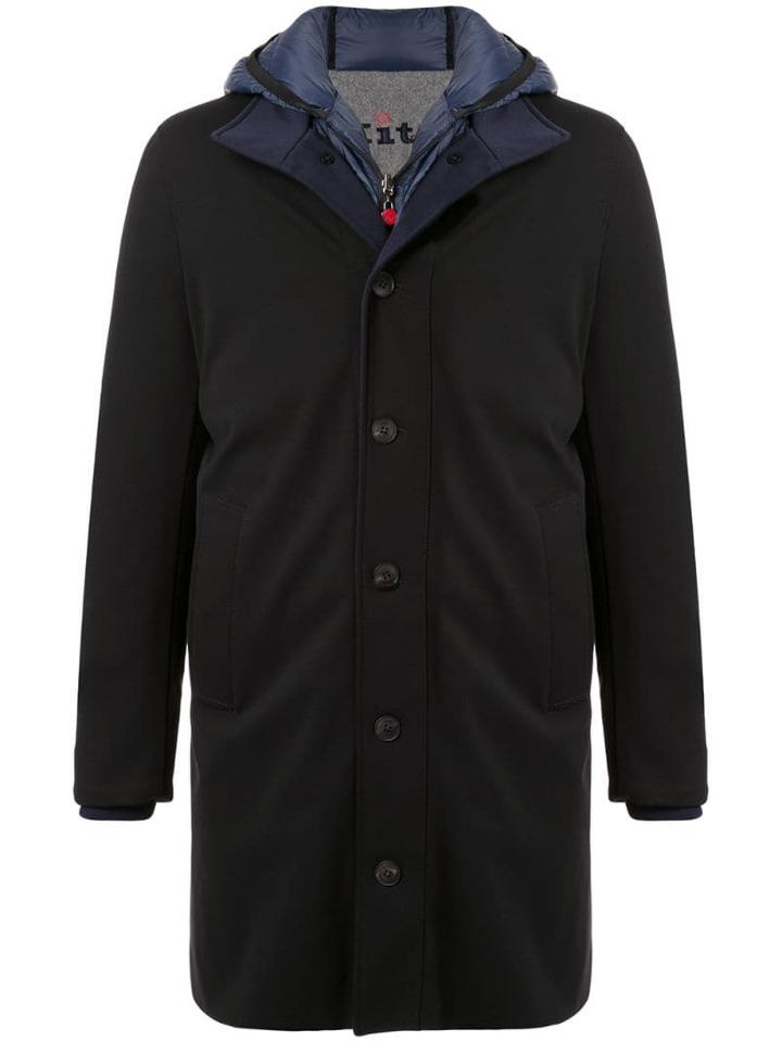 Kiton Hooded Layered Coat - Black