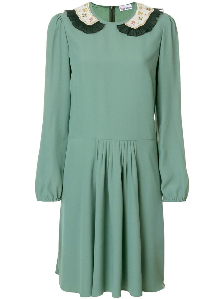 Red Valentino Beaded Collar Dress - Green