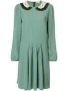 Red Valentino Beaded Collar Dress - Green