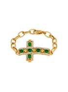 Gucci Cabochon Stone Cross Bracelet - Gold