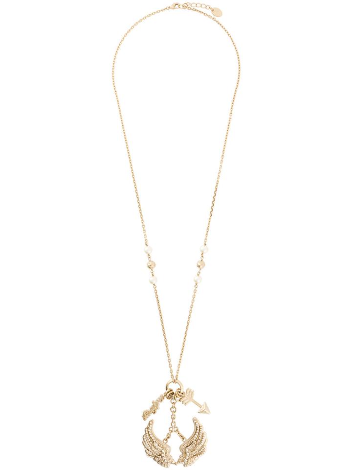 Red Valentino Wings And Arrow Shaped Necklace - Metallic