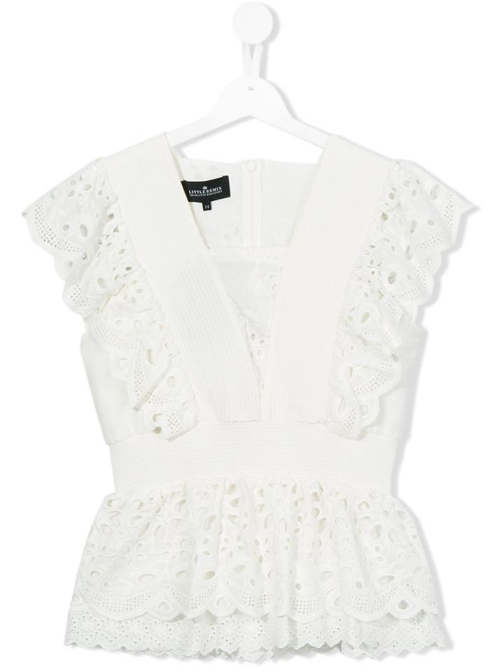 Little Remix Embroidered Blouse, Girl's, Size: 14 Yrs, White