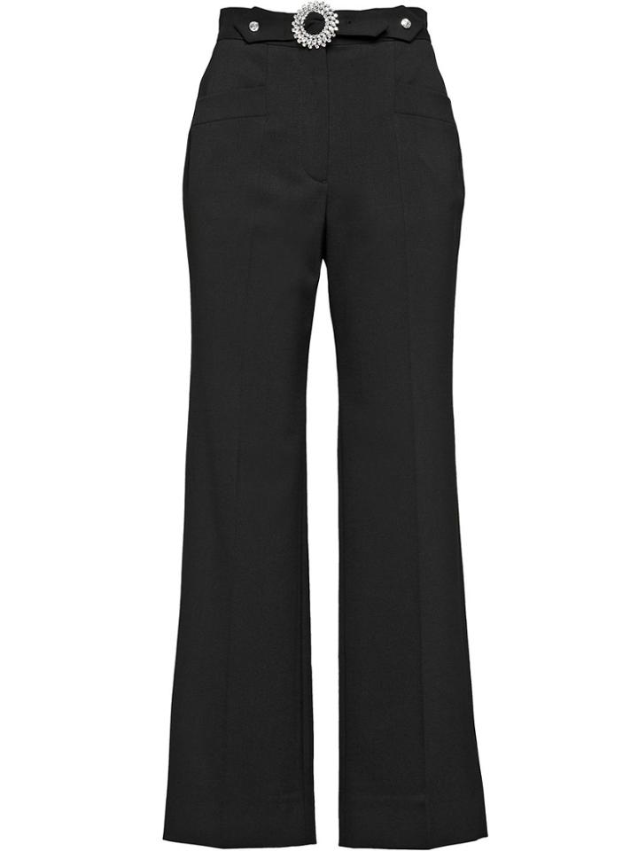 Miu Miu Embellished High-waist Trousers - Black