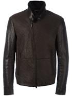 Giorgio Armani Panelled Jacket, Men's, Size: 52, Brown, Lamb Skin/sheep Skin/shearling/acetate