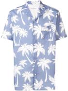 Officine Generale Palm Tree Print Shirt - Blue