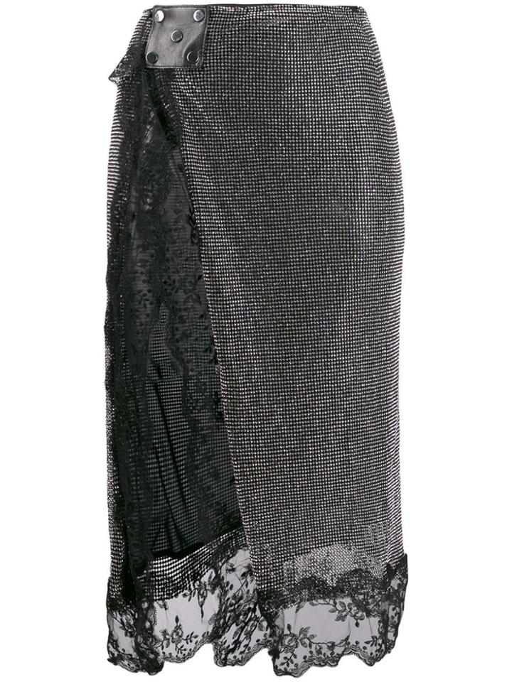 Christopher Kane Crystal Mesh Skirt - Metallic
