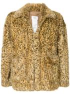 Doublet Leopard Print Faux Fur Jacket - Brown