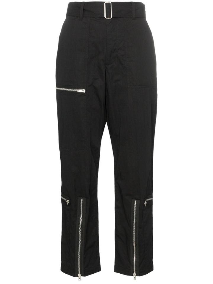 Helmut Lang High-waisted Zip Detail Trousers - Black
