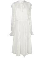 Ermanno Scervino Lace And Frill Trim Midi Dress - White