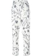 3.1 Phillip Lim Floral Straight Leg Trousers, Women's, Size: 10, Pink/purple, Silk
