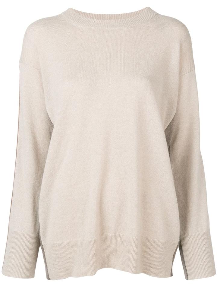 Agnona Contrast Long-sleeve Sweater - Neutrals