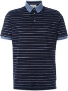 Canali Striped Polo Shirt, Men's, Size: 58, Blue, Cotton