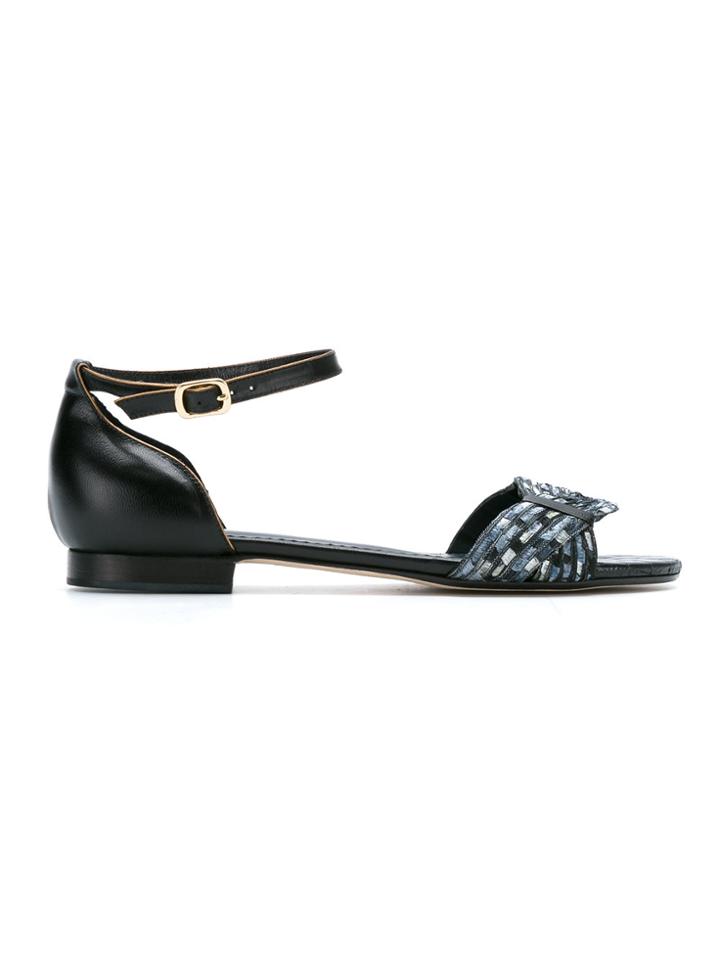 Sarah Chofakian Leather Sandals - Black