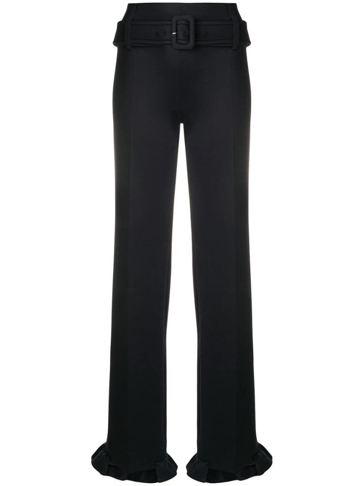 Prada Ruffled Hem Trousers - Black