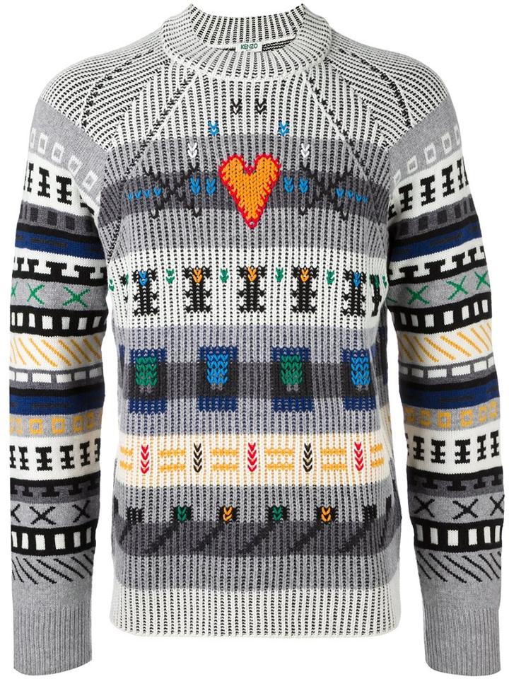 Kenzo Embroidered Jumper, Men's, Size: Medium, Polyamide/wool