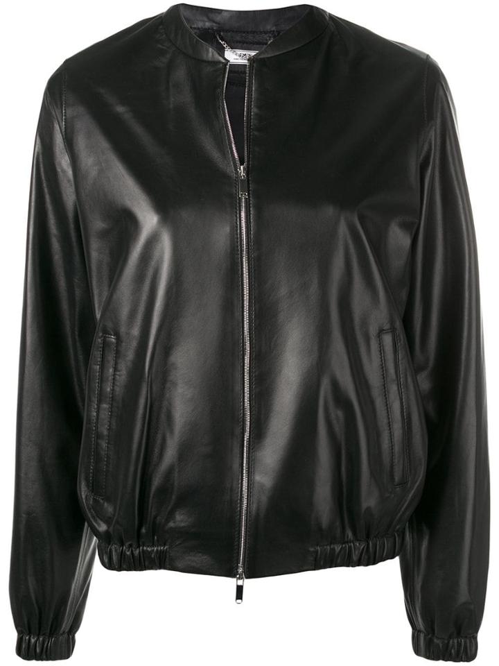 Desa 1972 Leather Bomber Jacket - Black
