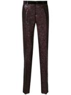 Dolce & Gabbana Jacquard Floral Effect Trousers - Purple