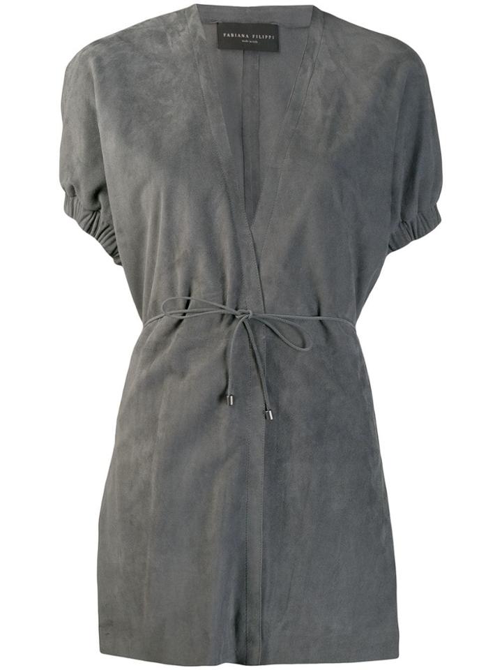 Fabiana Filippi Wrap Shortsleeved Top - Grey