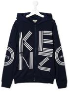 Kenzo Kids Teen Logo Zip-up Hoodie - Blue