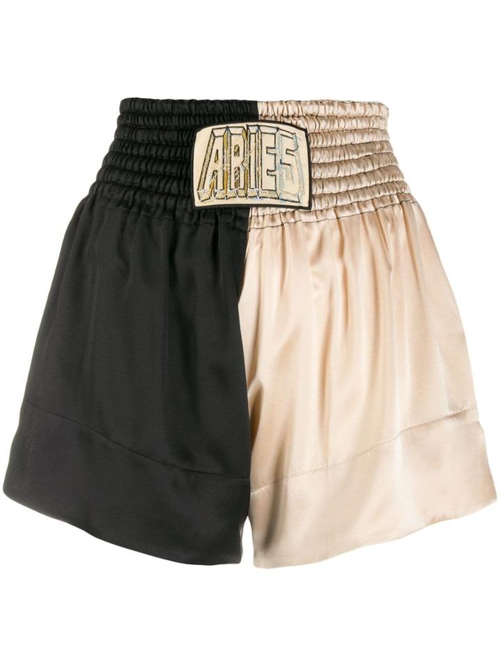 Aries Colour-block Shorts - Black