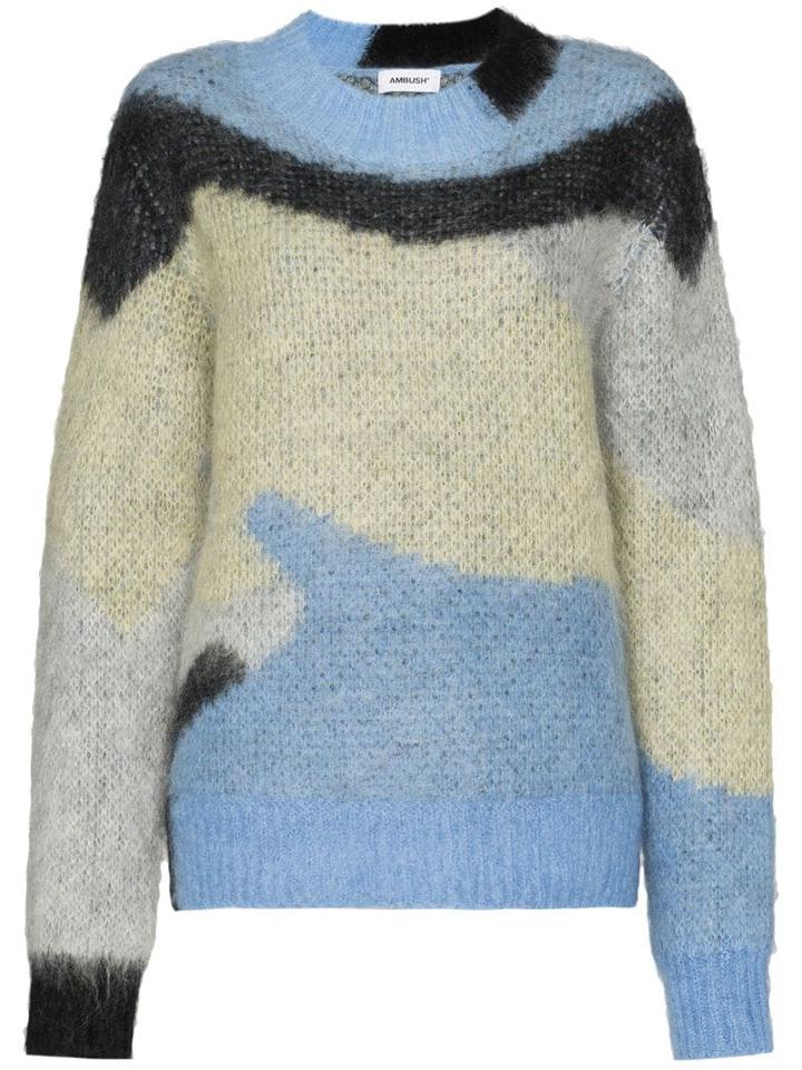 Ambush Geometric Pattern Knitted Sweater - Blue