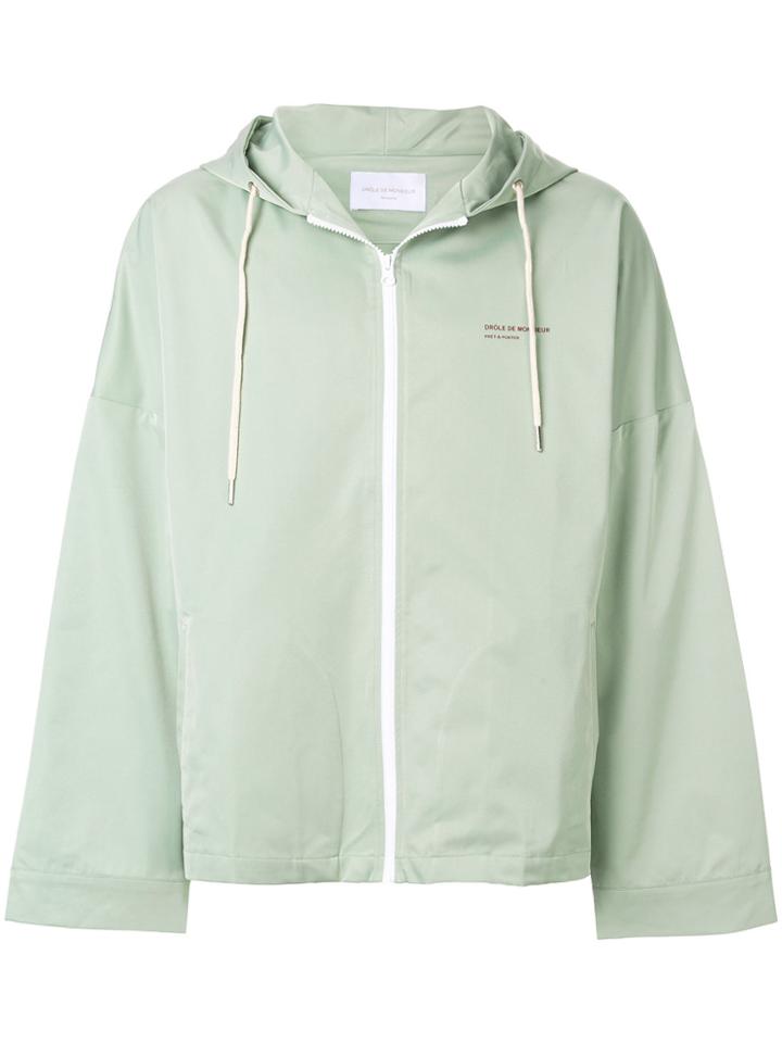 Drôle De Monsieur Logoed Hooded Jacket - Green