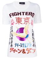 Dsquared2 'fighters' Crane Kanji T-shirt - White