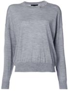 Alexander Wang Distressed Collar Sweatshirt - Grey