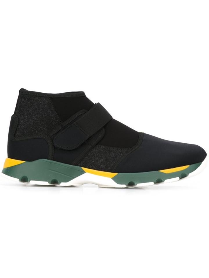 Marni Neoprene Velcro Strap Hi-top Sneakers