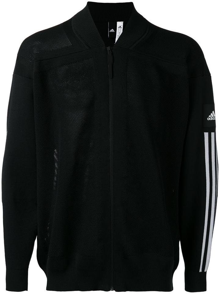 Adidas - Stripe Sleeve Bomber Jacket - Men - Cotton/polyester - S, Black, Cotton/polyester