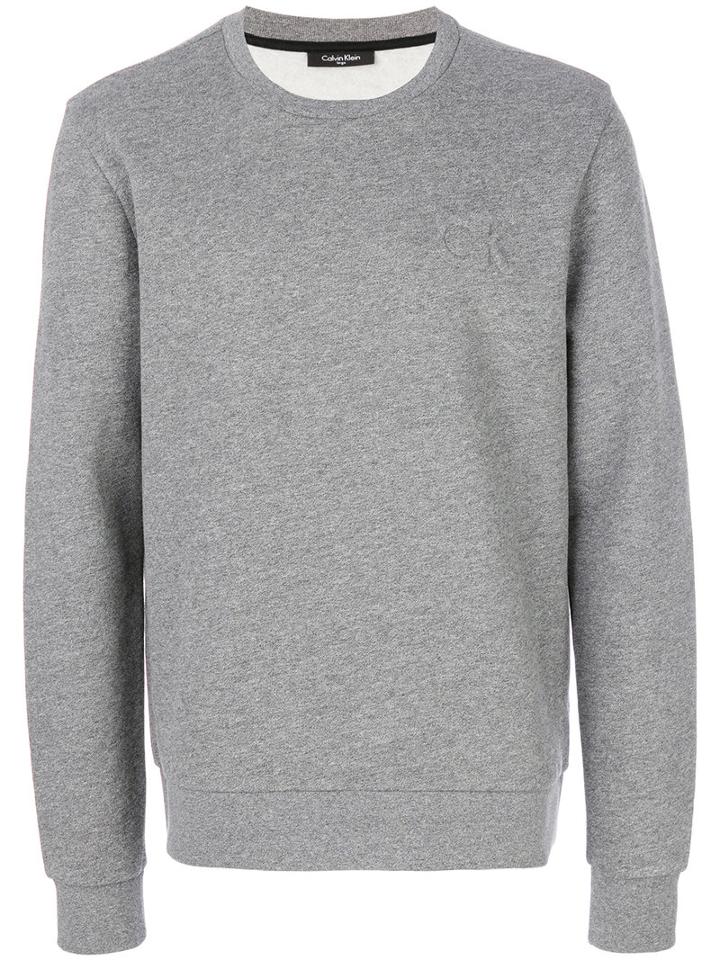 Calvin Klein - Logo Embossed Sweatshirt - Men - Polyester/cotton - M, Grey, Polyester/cotton