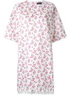 Dresscamp Strawberry Print T-shirt Dress, Women's, Size: Small, White, Polyester