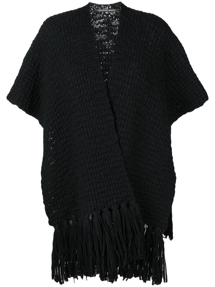 Antonino Valenti Fringed Cardi-coat - Black