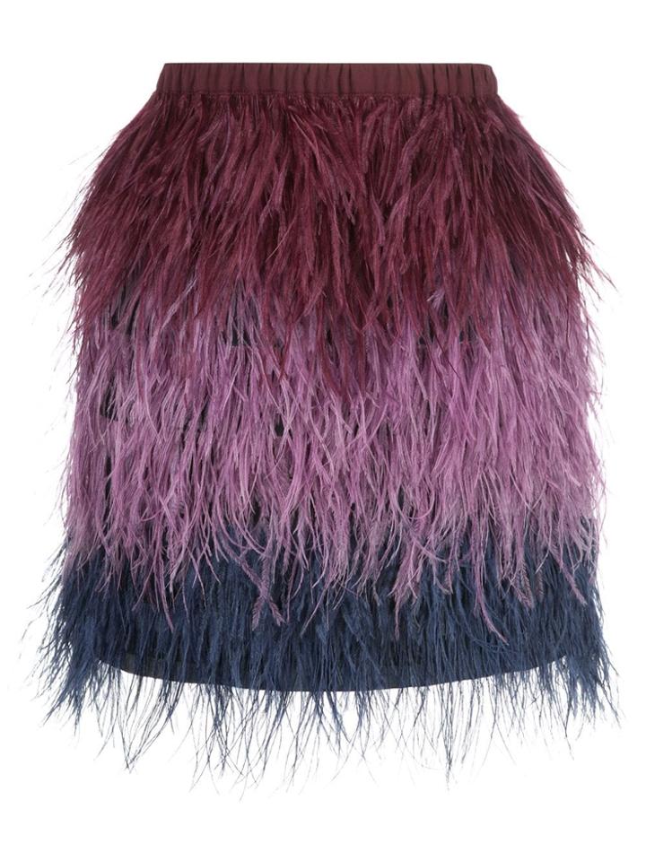 Cynthia Rowley Ostrich Feather Mini Skirt - Multicolour
