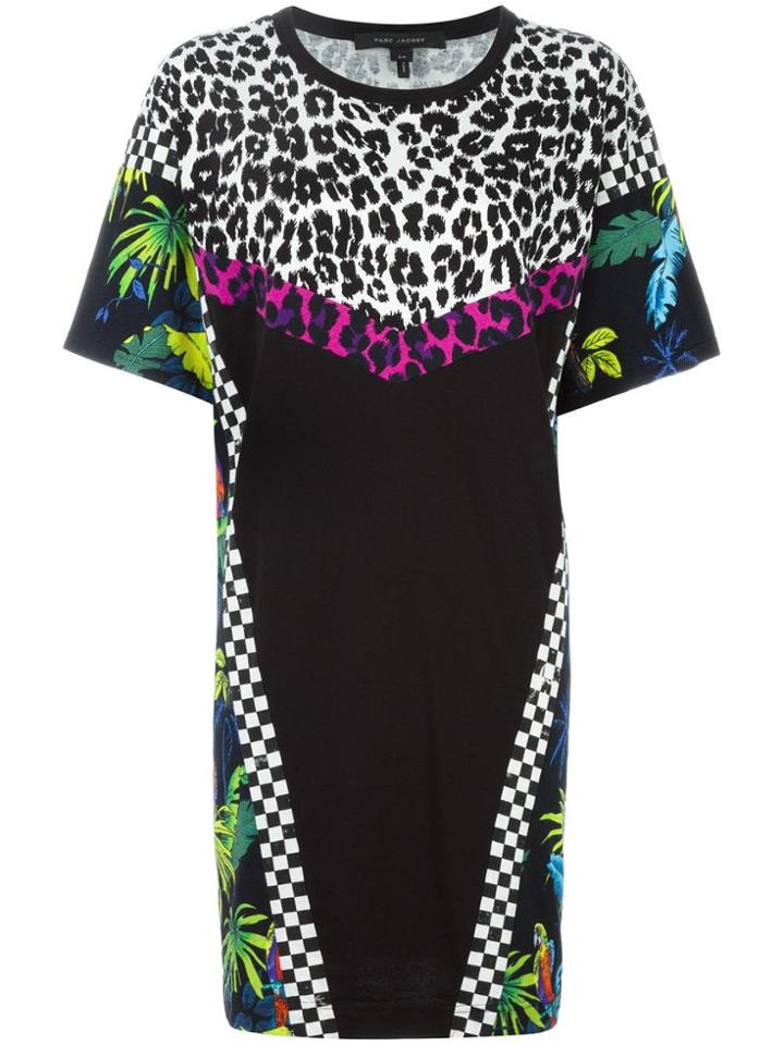 Marc Jacobs Printed Patchwork T-shirt Dress - Black