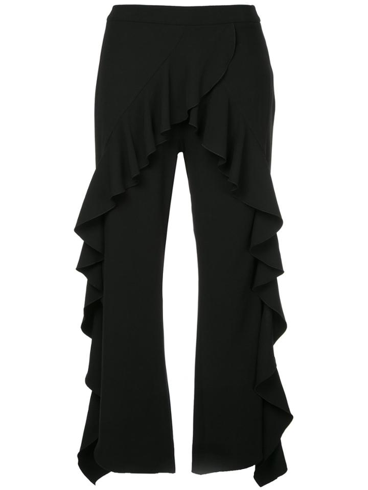 Goen.j Ruffled Slit Trousers - Black