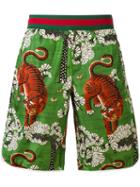 Gucci Bengal Print Swim Shorts, Men's, Size: 44, Green, Polyamide