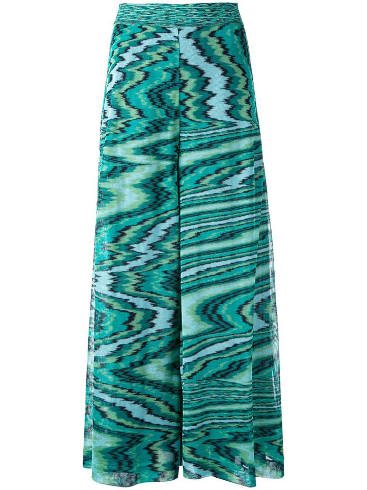 Missoni Knitted Palazzo Pants, Women's, Size: 42, Green, Cotton