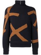 Ermenegildo Zegna X Print Turtleneck Jumper - Blue