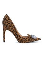 Sergio Rossi Leopard Pointed Pumps - Brown
