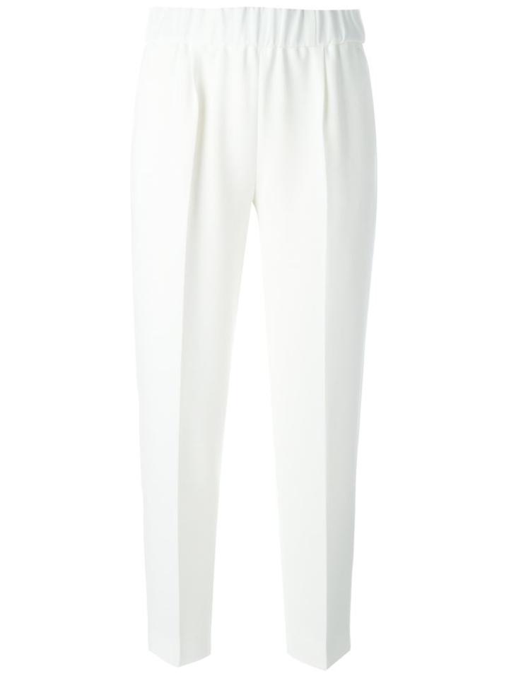 Boutique Moschino Cropped Trousers, Women's, Size: 42, White, Polyester/triacetate