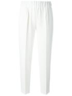 Boutique Moschino Cropped Trousers, Women's, Size: 42, White, Polyester/triacetate