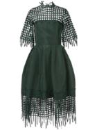 Oscar De La Renta Net Panel Dress - Green