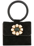 Chanel Vintage Suede Pearl Bijou Mini Handbag - Black