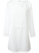 Carven Broderie Anglaise Tie Waist Dress