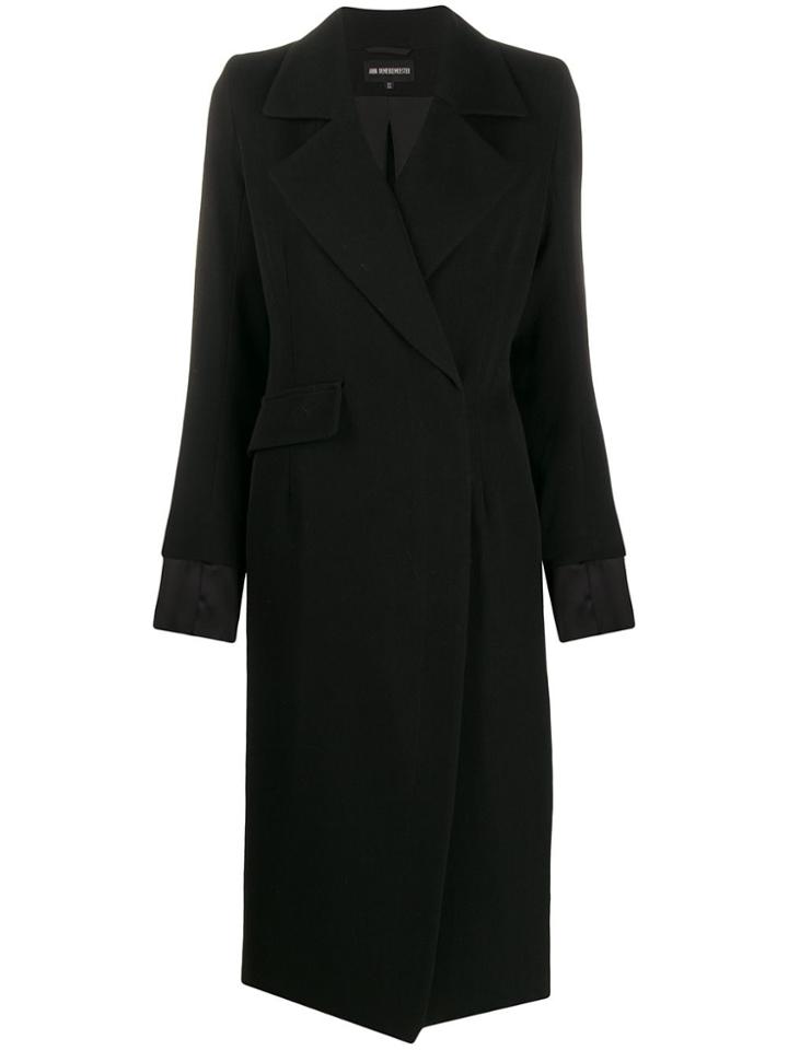 Ann Demeulemeester Lainecotton Black Coat