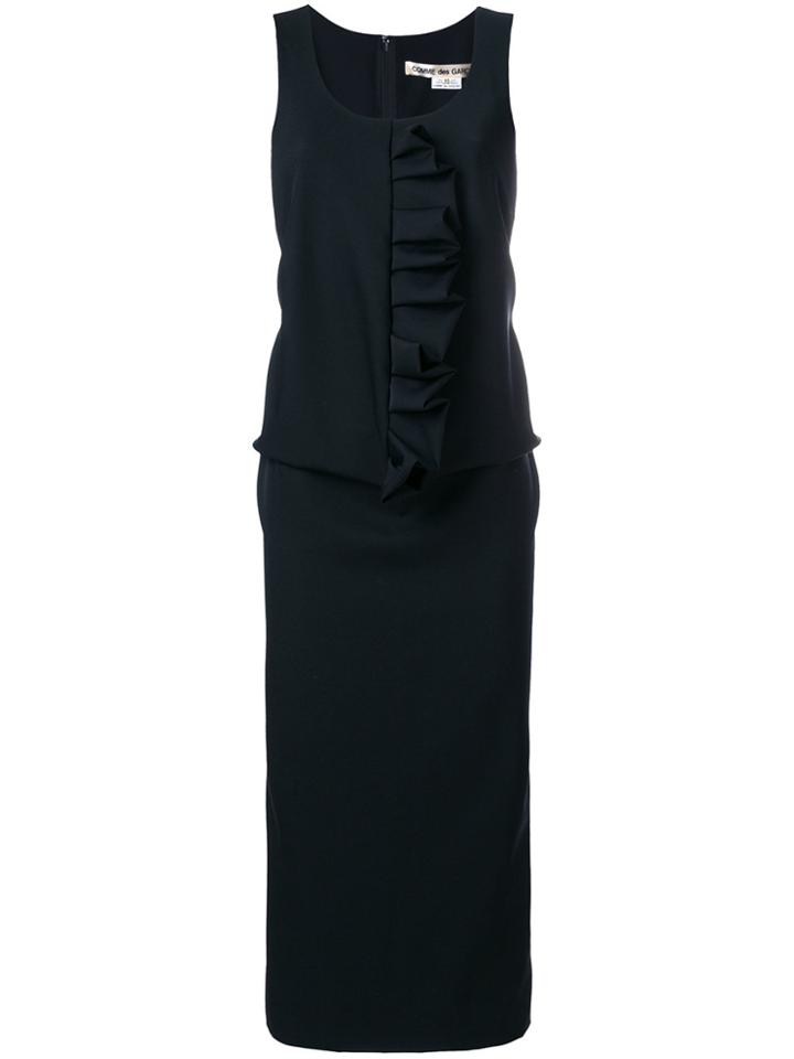 Comme Des Garçons Ruffle Detail Sleeveless Dress - Black